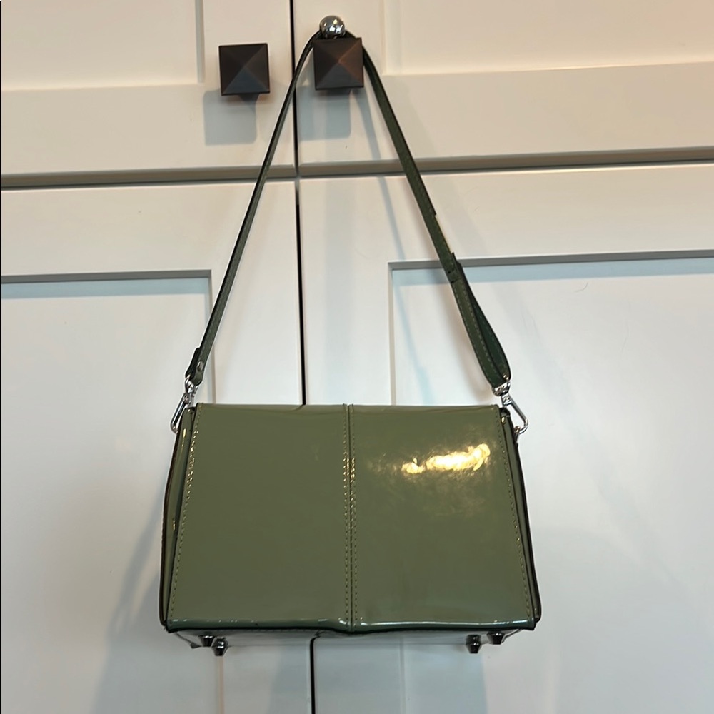 ZARA Glossy Green Shoulder Bag - Picture 6 of 9
